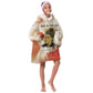 Ida B. Wells Kid Wearable Blanket Hoodie with Floral Pen Design Illustrated Portrait Civil Rights and Journalism Tribute - African Pride