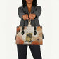 Ida B. Wells Leather Bag with Floral Pen Design Illustrated Portrait Civil Rights and Journalism Tribute - African Pride