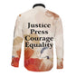 Ida B. Wells Long Sleeve Button Shirt with Floral Pen Design Illustrated Portrait Civil Rights and Journalism Tribute - African Pride