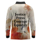 Ida B. Wells Long Sleeve Polo Shirt with Floral Pen Design Illustrated Portrait Civil Rights and Journalism Tribute - African Pride