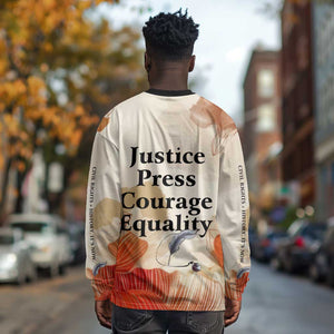 Ida B. Wells Long Sleeve Shirt with Floral Pen Design Illustrated Portrait Civil Rights and Journalism Tribute - African Pride