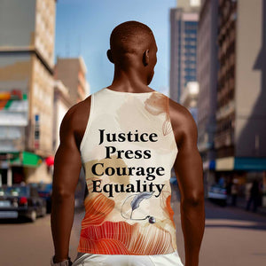 Ida B. Wells Men Tank Top with Floral Pen Design Illustrated Portrait Civil Rights and Journalism Tribute - African Pride