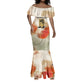 Ida B. Wells Mermaid Dress with Floral Pen Design Illustrated Portrait Civil Rights and Journalism Tribute - African Pride