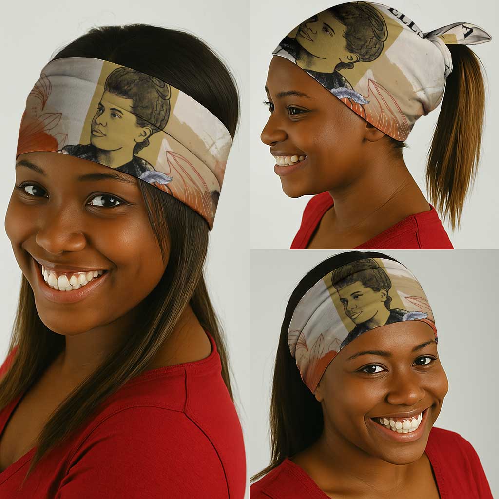Ida B. Wells Neck Gaiter with Floral Pen Design Illustrated Portrait Civil Rights and Journalism Tribute - African Pride