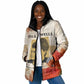 Ida B. Wells Padded Jacket with Floral Pen Design Illustrated Portrait Civil Rights and Journalism Tribute - African Pride