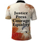 Ida B. Wells Polo Shirt with Floral Pen Design Illustrated Portrait Civil Rights and Journalism Tribute - African Pride