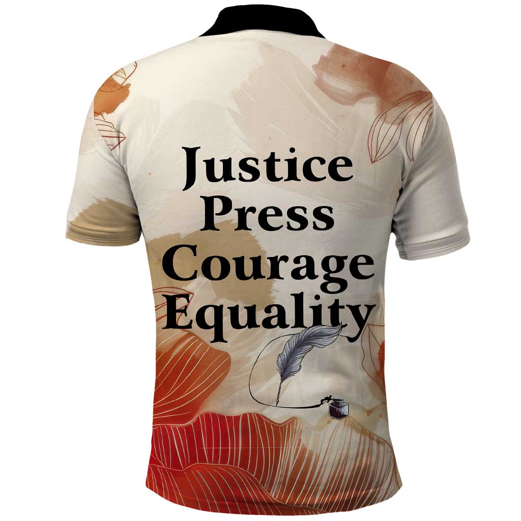Ida B. Wells Polo Shirt with Floral Pen Design Illustrated Portrait Civil Rights and Journalism Tribute - African Pride