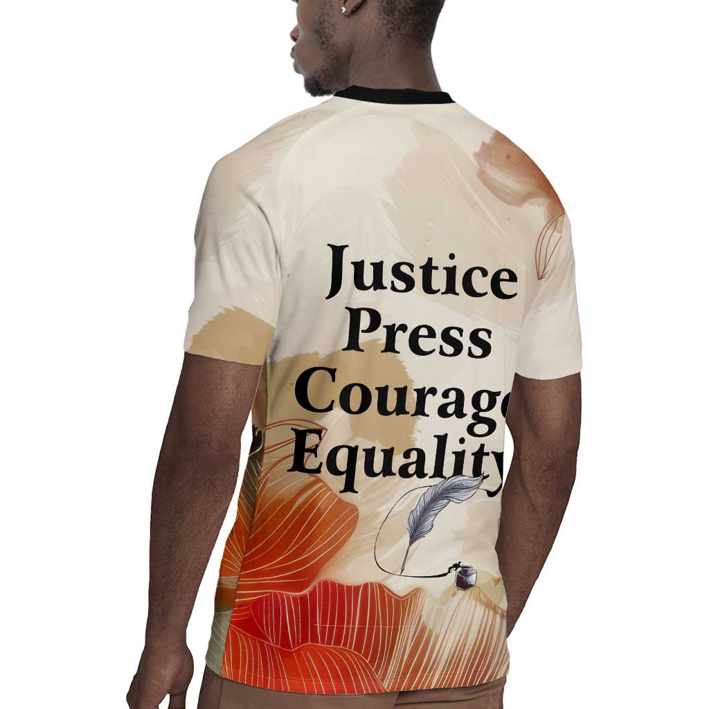 Ida B. Wells Rugby Jersey with Floral Pen Design Illustrated Portrait Civil Rights and Journalism Tribute - African Pride