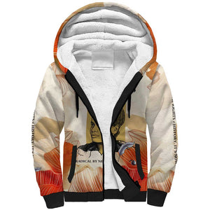 Ida B. Wells Sherpa Hoodie with Floral Pen Design Illustrated Portrait Civil Rights and Journalism Tribute - African Pride