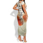 Ida B. Wells Short Sleeve Bodycon Dress with Floral Pen Design Illustrated Portrait Civil Rights and Journalism Tribute - African Pride