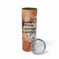 Ida B. Wells Skinny Tumbler with Floral Pen Design Illustrated Portrait Civil Rights and Journalism Tribute - African Pride