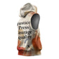 Ida B. Wells Sleeveless Hoodie with Floral Pen Design Illustrated Portrait Civil Rights and Journalism Tribute - African Pride