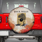 Ida B. Wells Spare Tire Cover with Floral Pen Design Illustrated Portrait Civil Rights and Journalism Tribute - African Pride