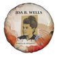 Ida B. Wells Spare Tire Cover with Floral Pen Design Illustrated Portrait Civil Rights and Journalism Tribute - African Pride