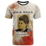 Ida B. Wells T shirt with Floral Pen Design Illustrated Portrait Civil Rights and Journalism Tribute - African Pride