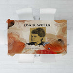Ida B. Wells Tablecloth with Floral Pen Design Illustrated Portrait Civil Rights and Journalism Tribute - African Pride