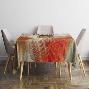 Ida B. Wells Tablecloth with Floral Pen Design Illustrated Portrait Civil Rights and Journalism Tribute - African Pride