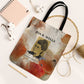 Ida B. Wells Tote Bag with Floral Pen Design Illustrated Portrait Civil Rights and Journalism Tribute - African Pride