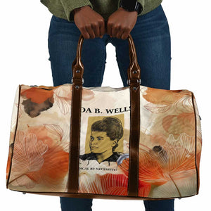Ida B. Wells Travel Bag with Floral Pen Design Illustrated Portrait Civil Rights and Journalism Tribute - African Pride