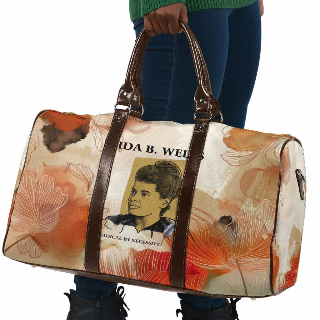 Ida B. Wells Travel Bag with Floral Pen Design Illustrated Portrait Civil Rights and Journalism Tribute - African Pride