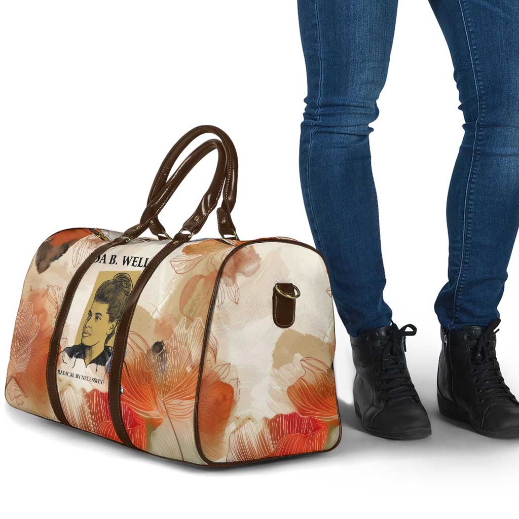 Ida B. Wells Travel Bag with Floral Pen Design Illustrated Portrait Civil Rights and Journalism Tribute - African Pride