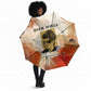Ida B. Wells Umbrella with Floral Pen Design Illustrated Portrait Civil Rights and Journalism Tribute - African Pride