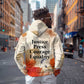 Ida B. Wells Zip Hoodie with Floral Pen Design Illustrated Portrait Civil Rights and Journalism Tribute - African Pride