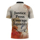 Ida B. Wells Zipper Polo Shirt with Floral Pen Design Illustrated Portrait Civil Rights and Journalism Tribute - African Pride