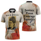 Ida B. Wells Zipper Polo Shirt with Floral Pen Design Illustrated Portrait Civil Rights and Journalism Tribute - African Pride