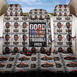 John Lewis Back Car Seat Cover with Mugshot Collage Design Civil Rights Portrait Good Trouble Tribute - African Pride