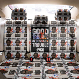 John Lewis Back Car Seat Cover with Mugshot Collage Design Civil Rights Portrait Good Trouble Tribute - African Pride