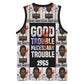 John Lewis Basketball Jersey with Mugshot Collage Design Civil Rights Portrait Good Trouble Tribute - African Pride