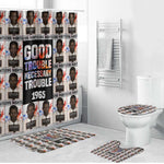 John Lewis Bathroom Set with Mugshot Collage Design Civil Rights Portrait Good Trouble Tribute - African Pride