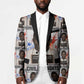 John Lewis Blazer with Mugshot Collage Design Civil Rights Portrait Good Trouble Tribute - African Pride