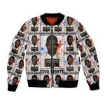 John Lewis Bomber Jacket with Mugshot Collage Design Civil Rights Portrait Good Trouble Tribute - African Pride