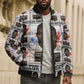 John Lewis Bomber Puffer Jacket with Mugshot Collage Design Civil Rights Portrait Good Trouble Tribute - African Pride