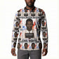 John Lewis Button Sweatshirt with Mugshot Collage Design Civil Rights Portrait Good Trouble Tribute
