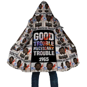 John Lewis Cloak with Mugshot Collage Design Civil Rights Portrait Good Trouble Tribute - African Pride