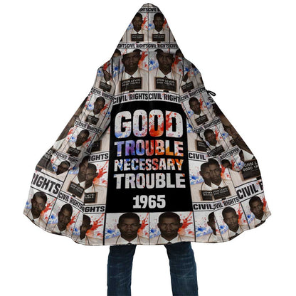 John Lewis Cloak with Mugshot Collage Design Civil Rights Portrait Good Trouble Tribute - African Pride