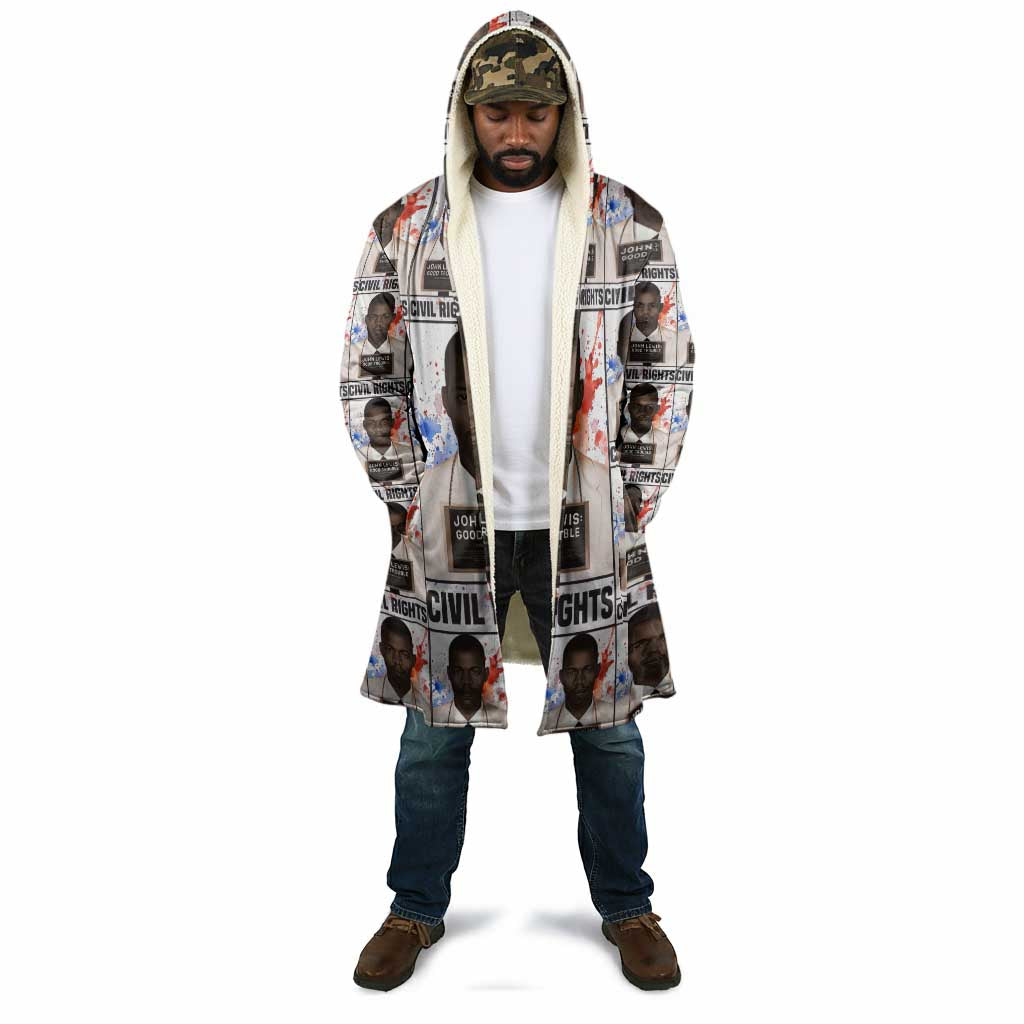 John Lewis Cloak with Mugshot Collage Design Civil Rights Portrait Good Trouble Tribute - African Pride