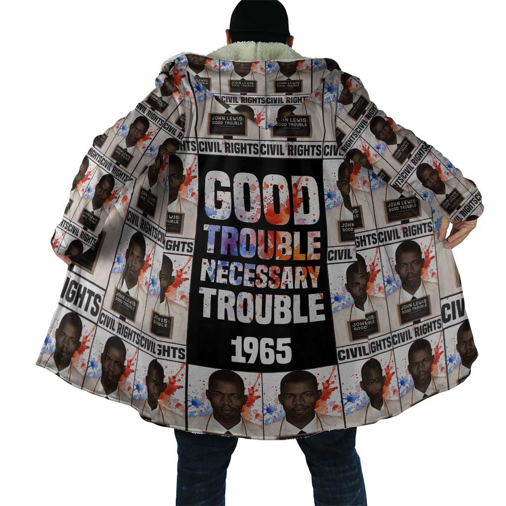 John Lewis Cloak with Mugshot Collage Design Civil Rights Portrait Good Trouble Tribute - African Pride
