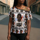 John Lewis Cross Shoulder Shirt with Mugshot Collage Design Civil Rights Portrait Good Trouble Tribute - African Pride