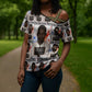 John Lewis Cross Shoulder Shirt with Mugshot Collage Design Civil Rights Portrait Good Trouble Tribute - African Pride