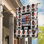 John Lewis Garden Flag with Mugshot Collage Design Civil Rights Portrait Good Trouble Tribute - African Pride