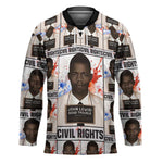John Lewis Hockey Jersey with Mugshot Collage Design Civil Rights Portrait Good Trouble Tribute - African Pride