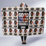 John Lewis Hooded Blanket with Mugshot Collage Design Civil Rights Portrait Good Trouble Tribute - African Pride