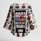 John Lewis Kimono Sleeve Blouse with Mugshot Collage Design Civil Rights Portrait Good Trouble Tribute - African Pride