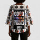 John Lewis Kimono Sleeve Blouse with Mugshot Collage Design Civil Rights Portrait Good Trouble Tribute - African Pride