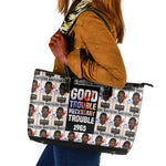John Lewis Leather Tote Bag with Mugshot Collage Design Civil Rights Portrait Good Trouble Tribute - African Pride