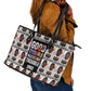 John Lewis Leather Tote Bag with Mugshot Collage Design Civil Rights Portrait Good Trouble Tribute - African Pride